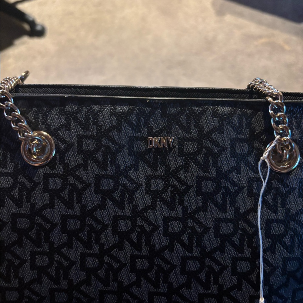 DKNY Black Monogram Tote - Picture 6 of 10